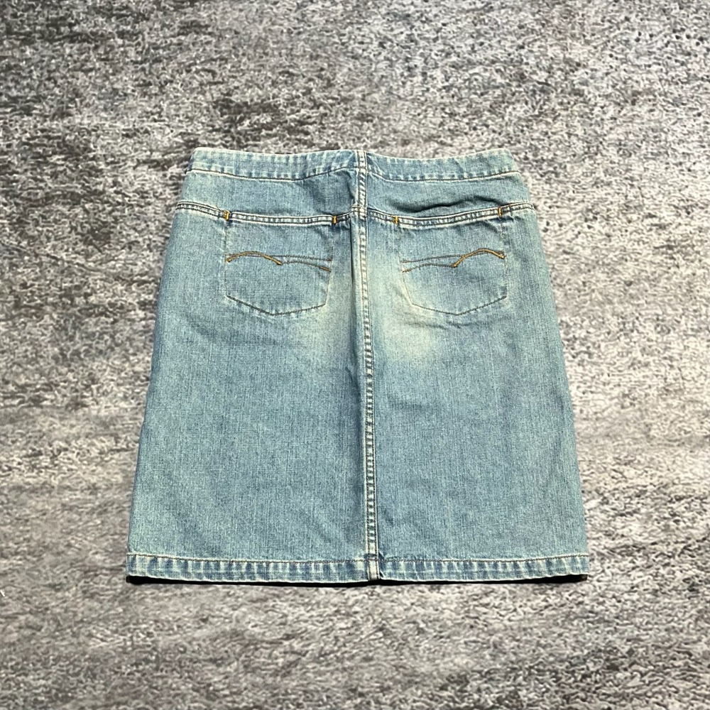 Vintage American‎ Eagle Denim Mini Skirt Womens 10 (33") Blue Y2K Baddie Preppy